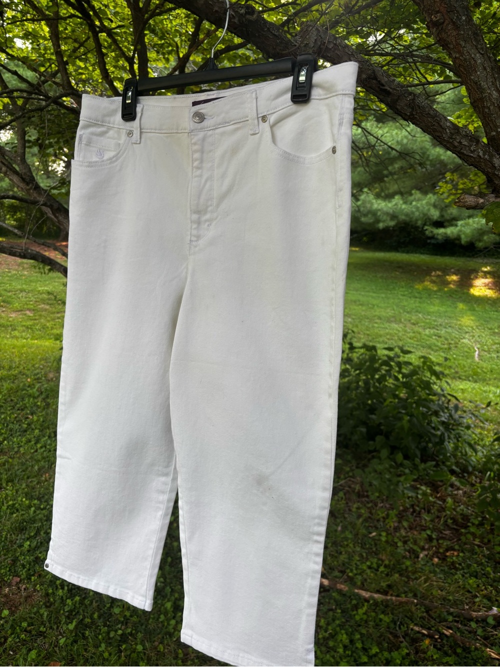 White Denim Cropped Pants